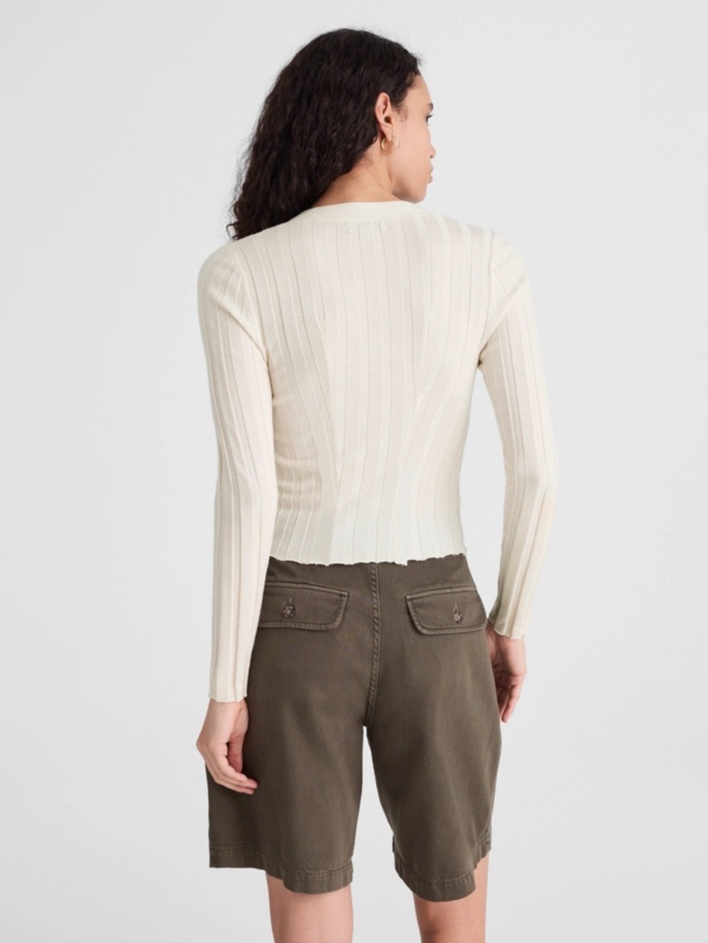 NWT MADEWELL Ribbed V-Neck Cardigan Sweater Merino Wool Silk XXL NW806 - Picture 14 of 14